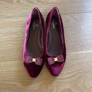 Brooks brothers Italian bow suede flats